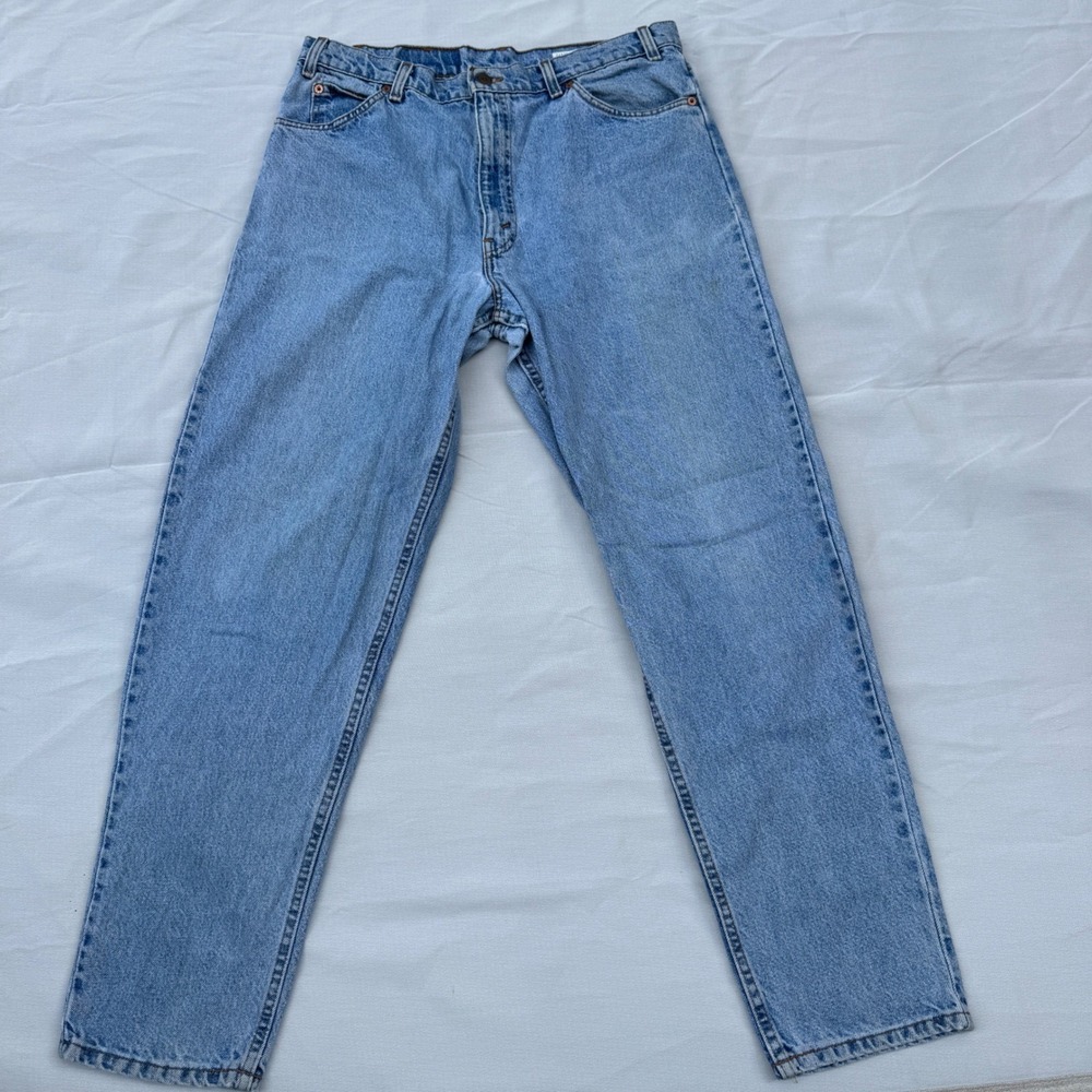 Vintage Levis 550 Relaxed Fit Tapered Leg Jeans 36x32 Blue Orange Tab USA Made